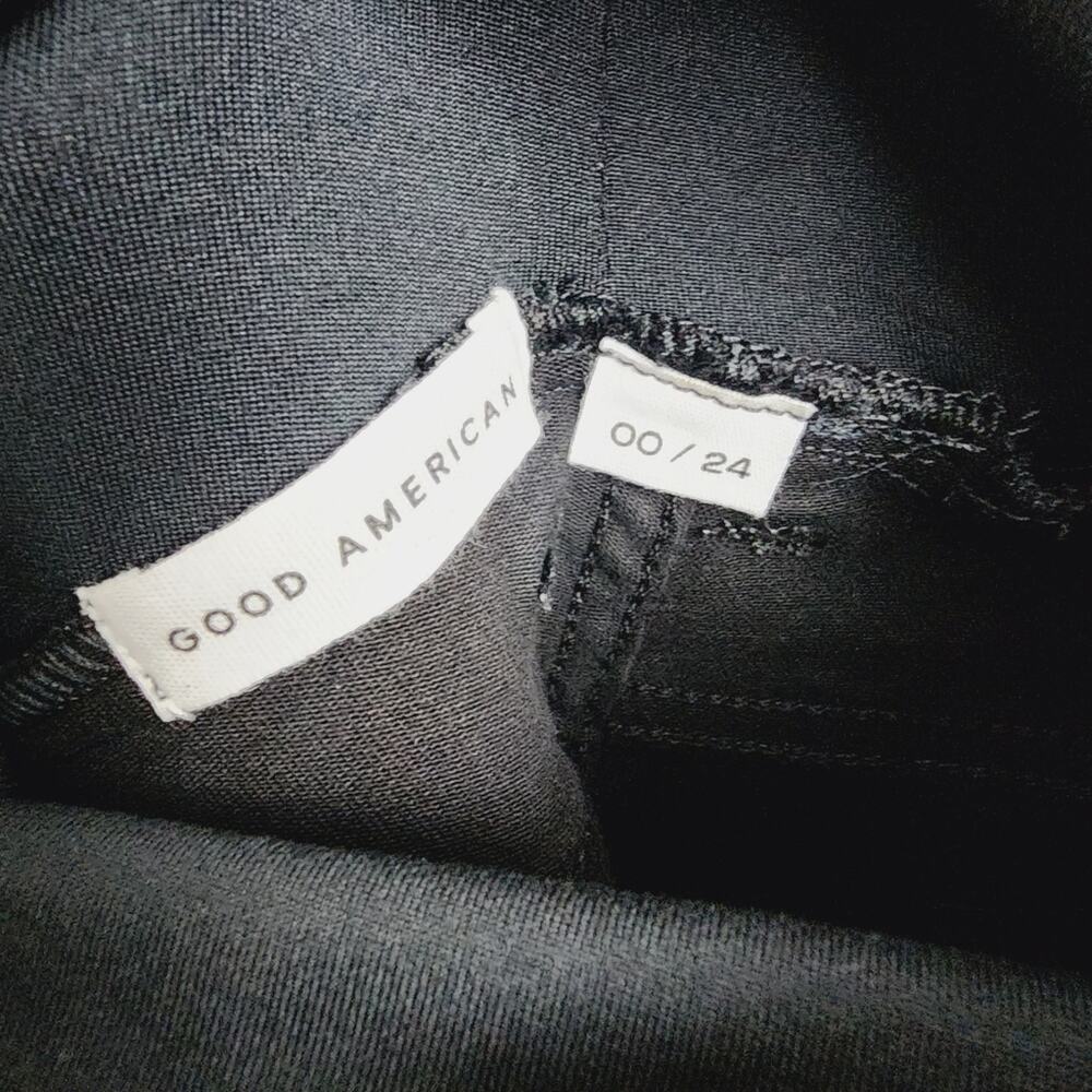 NWT Good American Home Stretch Maternity Skinny Jeans 00 24 Black Full Panel - Picture 8 of 9